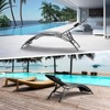 Aluminum Alloy Sun Lounger Set of 2 - Adjustable Outdoor Lounge Chairs for Pool, Beach & Patio (Black) - 2 of 4
