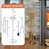 Tangkula 5 Pieces Fireplace Tool Set w/ Poker Tongs Brush Shovel and Stand Handles Antique Copper - 4 of 4