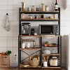 Industrial Kitchen Bakers Rack with Power Outlet,6-Tier Space-Saving Microwave Stand - 3 of 4