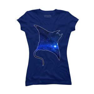 Junior's Design By Humans Space Manta Ray By Shrenk T-Shirt - 1 of 3