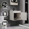 KTMBDW Floating Bathroom Vanity with Sink, Single Sink Wall Mounted Bathroom Vanity, White Ceramic Basin Top for Small Space - 4 of 4