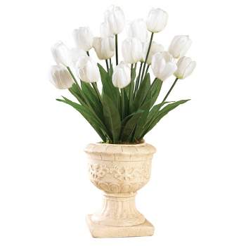 Collections Etc Springtime Tulip Bushel Artificial Maintenance-Free Bouquet Bush - Set of 3