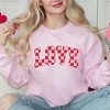 Simply Sage Market Women's Graphic Sweatshirt Distressed Love Checkered - 2 of 4