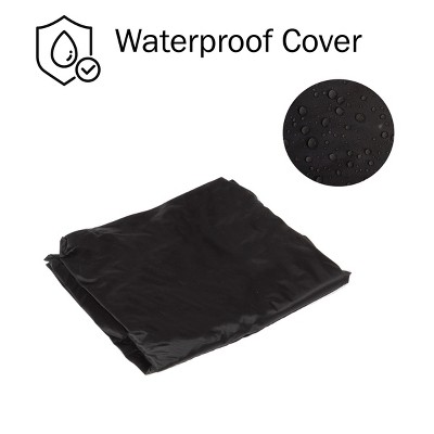 Black and Brown Wood Burning Fire Pit Table with Tile Top