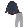 Andy & Evan  Toddler  Navy Vest, Red Plaid Buttondown & Grey Twill Pant Set - 2 of 4