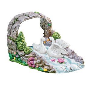 Collections Etc Swans in a Stream Decorative Sculpted Downspout Accent 6 X 9.25 X 5.75 - 1 of 2