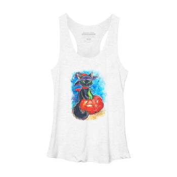 Women's Design By Humans halloween. the witch cat By POLINART Racerback Tank Top
