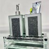 Chery Life Ambrose Exquisite 3 Piece Square Soap Dispenser and Toothbrush Holder with Tray, Black - 3 of 4