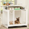 HTUTWOO Dog Crate Furniture, 43.3" Double Door Wooden Dog Kennel Modern Side Table with Divider and Large Drawer Storage for Medium & Large Dogs - 2 of 4