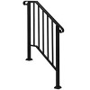 Racxily Outdoor Stair Handrail for 1 to 4 Steps Black Carbon, Steel Transitional Hand Rail Kit, Seniors Entryway Step Support - 2 of 4