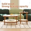 Hrinhom 33.4" W  Coffee Table Set,2-Piece Modern Side End table,Round Wooden Table - 3 of 4