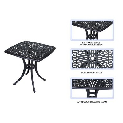 MAXZZZ Modern Aluminum Outdoor End Table – Lightweight, Weather-Resistant Square Side Table for Patio, Garden & Balcony, Rust-Proof & Durable