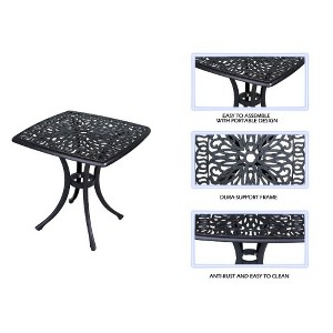 MAXZZZ Modern Aluminum Outdoor End Table – Lightweight, Weather-Resistant Square Side Table for Patio, Garden & Balcony, Rust-Proof & Durable - 1 of 1