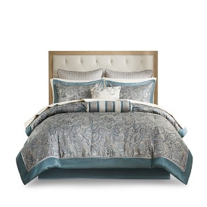 Gulches Multicolor Paisley Bedding Sets - 12 Piece MultiSize Comforter Collection - 1 of 4