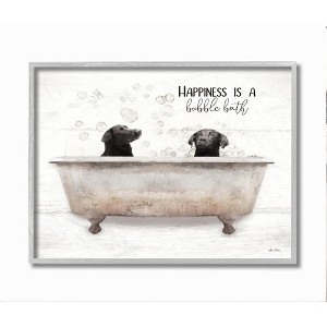 Stupell Industries Animal Bathroom Happiness is a Bubble Bath Dog Quote - 1 of 4