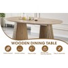 Mshliw Extendable Wooden Oval Dining Table, Multi-Functional Space-Saving Table with Slatted Legs, Modern Farmhouse Tea or Office Table - 4 of 4