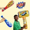 25 Pc Set: Inflatable Baseball Bats (12), Superhero Punch Balloons (12), 30" Bopper Inflate (1) - Superhero Party Favors by 4E's Novelty - 4 of 4