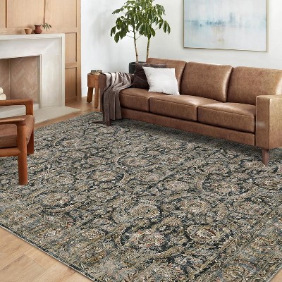 Vintage Washable Area Rug – Non-Slip, Large Boho Indoor Carpet for Bedroom, Living Room, Dining Room, Home Office