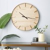 24"x24" Wooden Wall Clock with Gold accents Brown - Olivia & May - 2 of 4
