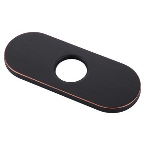 WOWOW 6.3 in. x 2.5 in. x 0.3 in. Stainless Steel Bathroom Sink Faucet Hole Cover Deck Plate Escutcheon in Oil Rubbed Bronze - 1 of 4