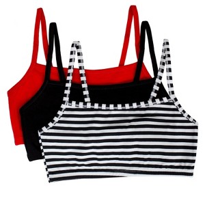 Fruit of the Loom Women's Spaghetti Strap Cotton Sports Bra 3-Pack - 1 of 4