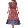 Agnes Orinda Women's Plus Size Floral V Neck Ruffle Sleeve Beach Casual Boho Maxi A Line Dresses - 4 of 4