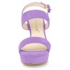 Allegra K Women's Slingback Platform Chunky High Heel Adjustable Buckle Strap Sandals - 2 of 4