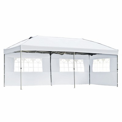 Maggift Canopies and Gazebos, Instant Setup Shade for Camping, Parties or Outdoor Events, Easy to Set Up and Take Down, White, 230.4"*116.4"*111.6"