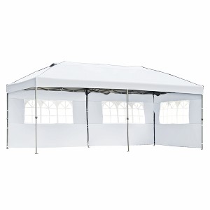 Maggift Canopies and Gazebos, Instant Setup Shade for Camping, Parties or Outdoor Events, Easy to Set Up and Take Down, White, 230.4"*116.4"*111.6" - 1 of 4