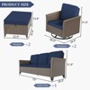 YARDSIGHT 5-Piece Patio Swivel Conversation Set with 3-Seat Sofa, 2 Swivel Chairs, and 2 Ottomans, for Garden, Deck, or Porch - 3 of 4