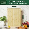 24x18 Inch Bamboo Cutting Board, Deep Juice Groove, Built-In Handles, Pre-Oiled Butcher Block for Meat, Vegetables, Fruit, Easy to Clean - 2 of 4