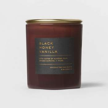 14oz Lidded Gray Glass Jar Crackling Wooden 3-wick Candle With Paper Label  Red Mango + Amber - Threshold™ : Target