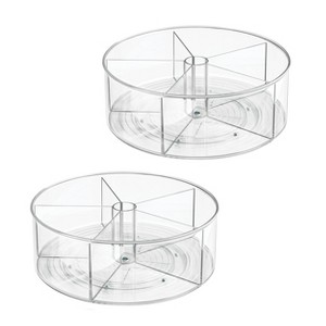 iDesign Set of 2 Divided 11.5-inch Lazy Susan for Kitchen Storage, Clear - 1 of 4