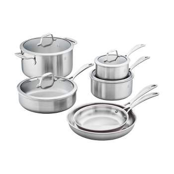 Henckels Clad Alliance 10-pc Ceramic Cookware Set, Dutch Oven with Lid,  Compatible with All Stovetops, Induction Cookware, Oven Safe to 400°F