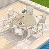 53" Outdoor Round Patio Dining Table with Umbrella Hole, All-Weather Metal Outdoor Dining Table for Garden, Balcony, or Backyard–The Pop Home - 2 of 4