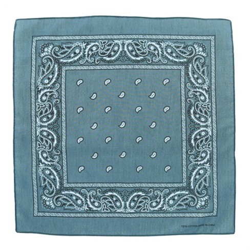 Grey cotton paisley print bandana