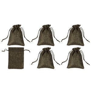 Unique Bargains Cotton Linen Bank Coin Change Bag with Drawstring 6 Pcs - 1 of 4