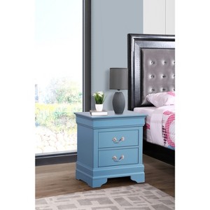 HomeStock Teal Nightstand 24x22x16 with One Spacious Drawer, Compact Bedside Table for Storage and Bright Contemporary Bedroom Decor - 1 of 4