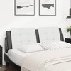 vidaXL Headboard Cushion Black and White Faux Leather - 60.2" L x 1.2" W x 18.9" H - Supports Back & Versatile Installation - 3 of 4