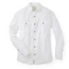 Mens' White Linen Button Down with Faux Horn Buttons, Medium - 4 of 4