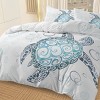 Boersma Sea Turtle Bedding Aqua Teal Blue Duvet Cover Sets Beach Turtle Bed Sets 3 Piece Turtle Themed Comforter Cover with 2 Pillowcases Twin Size - 2 of 4