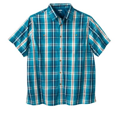 KingSize Short-Sleeve Plaid Sport Shirt