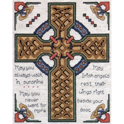 Design Works Counted Cross Stitch Kit 8"X10"-Celtic Cross (14 Count)
