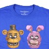 Seven Times Six Five Nights At Freddy's T-Shirt Boy's Chica Foxy Bonnie Faces Short Sleeve Top Blue - 3 of 3