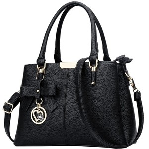 Generic 3 Zippered Compartments Purses and Handbags Top Handle Satchel Shoulder Bags - 1 of 4