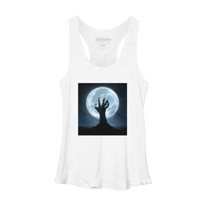 Women's Design By Humans Halloween! Zombie Hand Reaching from Grave T-Shirt By EBCD Racerback Tank Top - 1 of 3