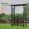 VINGLI Garden Arbor with Gate, PVC Wedding Arch for Ceremony Party, Garden Trellis for Climbing Plants Outdoor for Garden, Backyard, Lawn, Wedding - 4 of 4