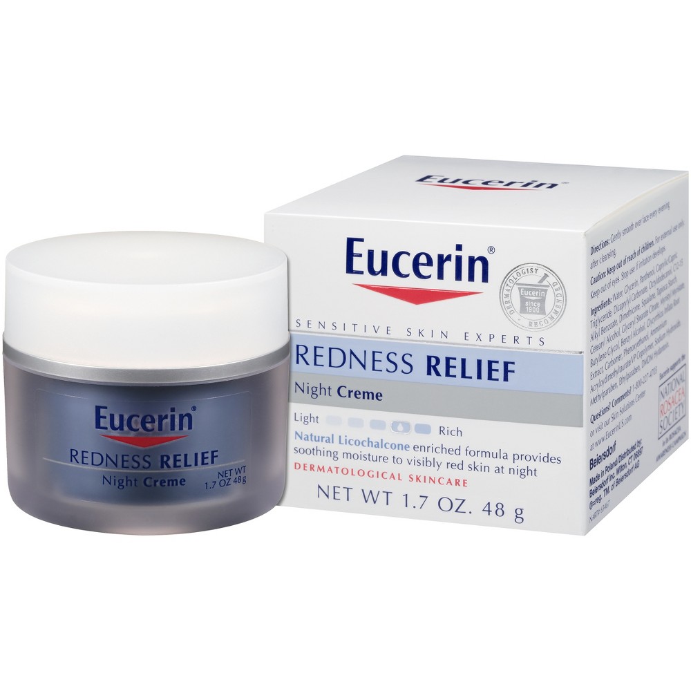 Photos - Cream / Lotion Eucerin Sensitive Skin Redness Relief Soothing Night Face Cream - 1.7oz 