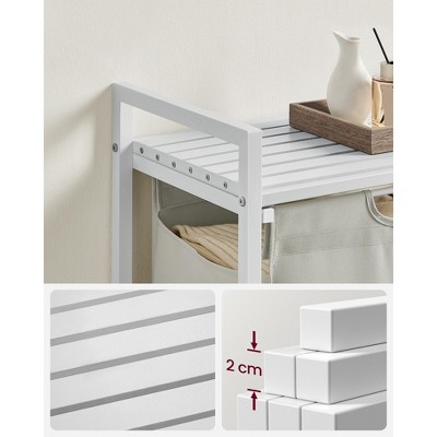 White MDF and Steel Laundry Sorter with Removable Bag
