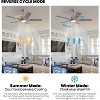 Siljoy 46 Inch Ceiling Fans with Lights and Remote for Bedroom, Modern Nickel Ceiling Fan with Quiet Reversible DC Motor, 3CCT, Dimmable - 4 of 4